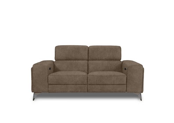 Action Fabric 2 Seater Power Recliner Sofa  Classic Brown | Bed Sava