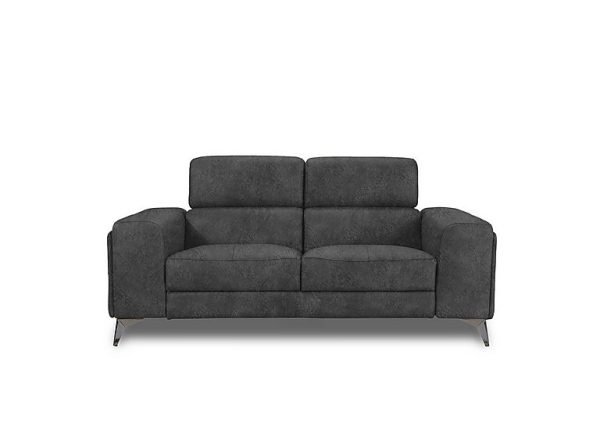 Action Fabric 2 Seater Sofa  Marble Dark Grey | Bed Sava