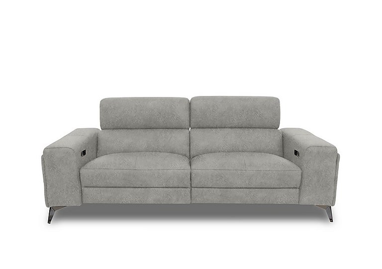 Action Fabric 3 Seater Power Recliner Sofa - Marble Light Grey