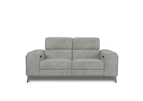 Action Fabric 2 Seater Power Recliner Sofa  Marble Light Grey | Bed Sava