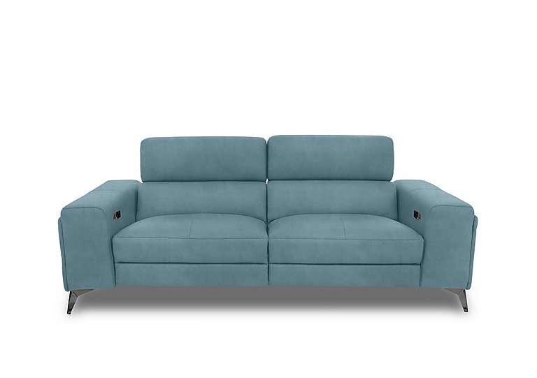 Action Fabric 3 Seater Power Recliner Sofa - Velvet Blu