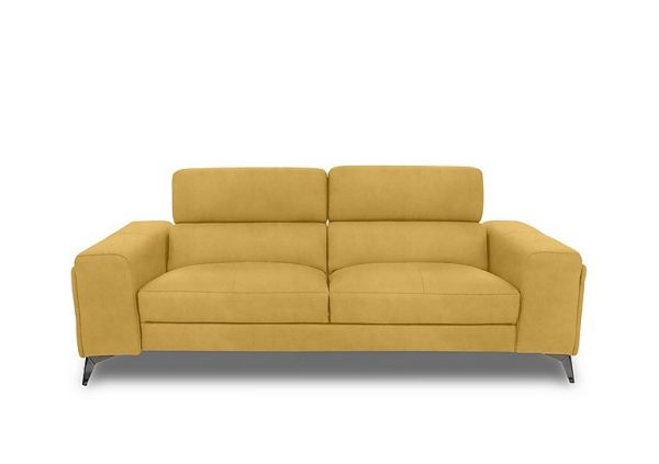 Action Fabric 3 Seater Sofa  Velvet Giallo | Bed Sava