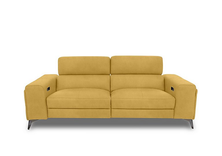 Action Fabric 3 Seater Power Recliner Sofa - Velvet Giallo