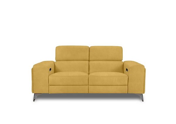 Action Fabric 2 Seater Power Recliner Sofa  Velvet Giallo | Bed Sava