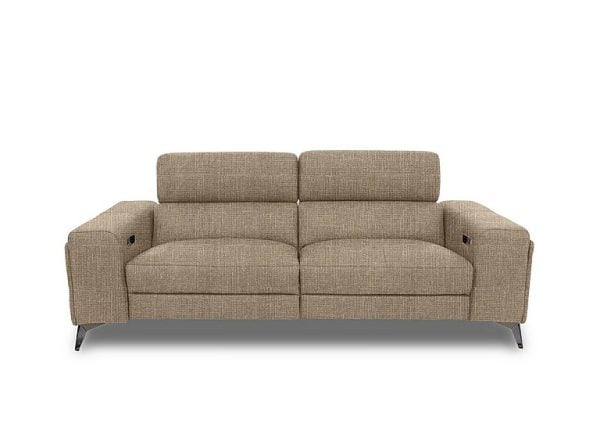 Action Fabric 3 Seater Power Recliner Sofa  Weave Cocoa | Bed Sava