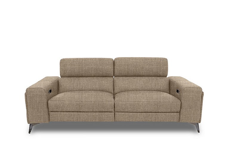 Action Fabric 3 Seater Power Recliner Sofa - Weave Cocoa