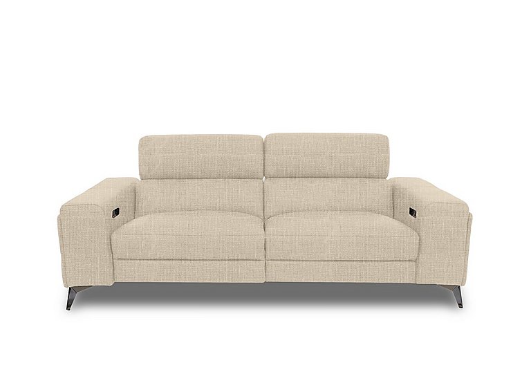 Action Fabric 3 Seater Power Recliner Sofa - Weave Oatmeal