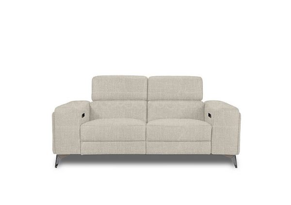 Action Fabric 2 Seater Power Recliner Sofa  Weave Stone | Bed Sava
