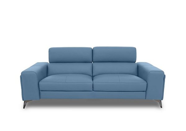Action Leather 3 Seater Sofa  Blu | Bed Sava