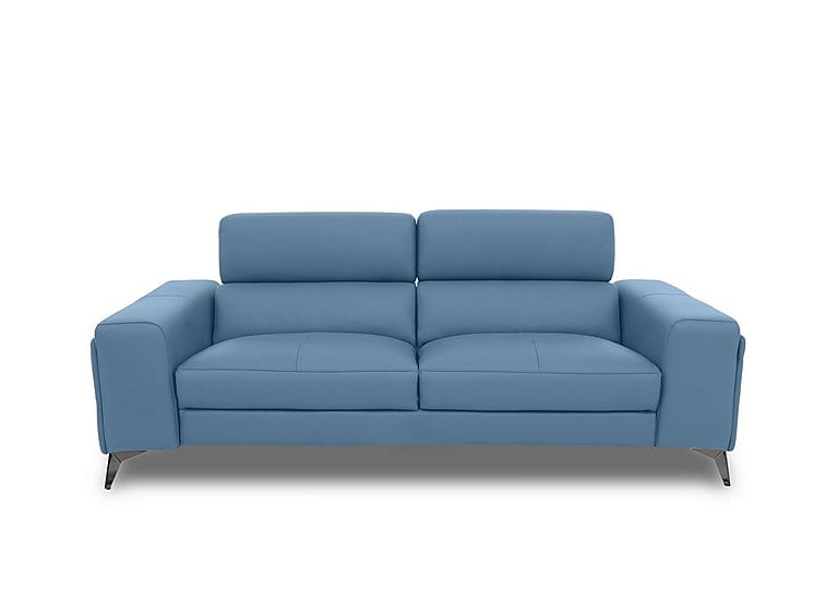 Action Leather 3 Seater Sofa - Blu