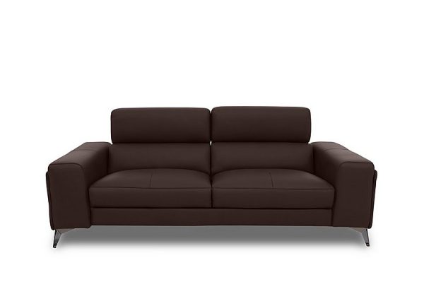 Action Leather 3 Seater Sofa  Burgundy | Bed Sava