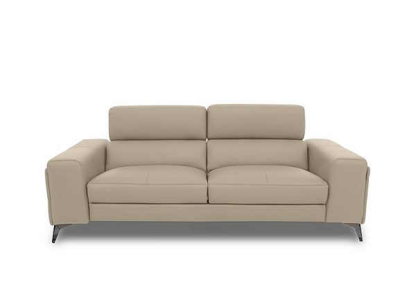 Action Leather 3 Seater Sofa  Dacota Pebble | Bed Sava