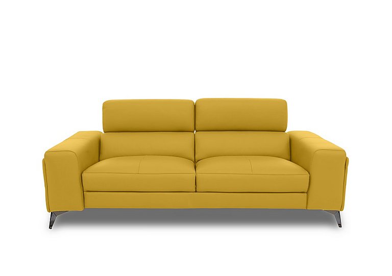 Action Leather 3 Seater Sofa - Giallo
