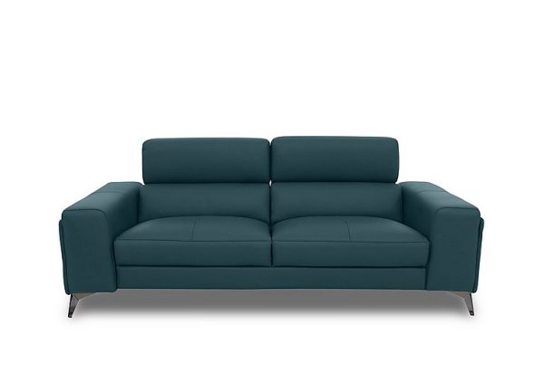 Action Leather 3 Seater Sofa  Midnight Jade | Bed Sava