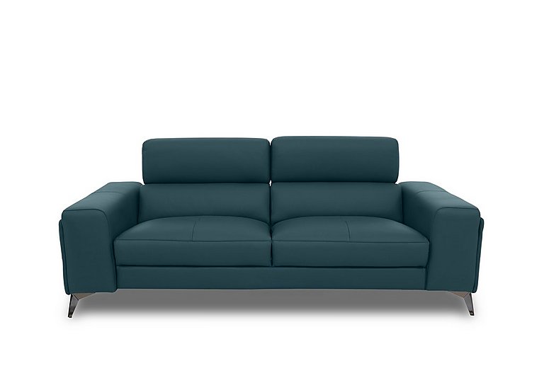 Action Leather 3 Seater Sofa - Midnight Jade