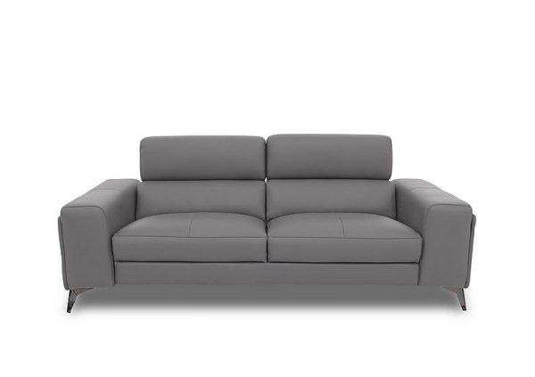 Action Leather 3 Seater Sofa  Natural Ash | Bed Sava