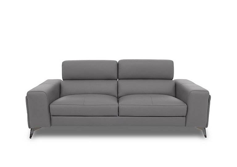 Action Leather 3 Seater Sofa - Natural Ash