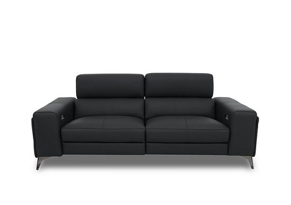 Action Leather 3 Seater Power Recliner Sofa  Natural Black Mica | Bed Sava