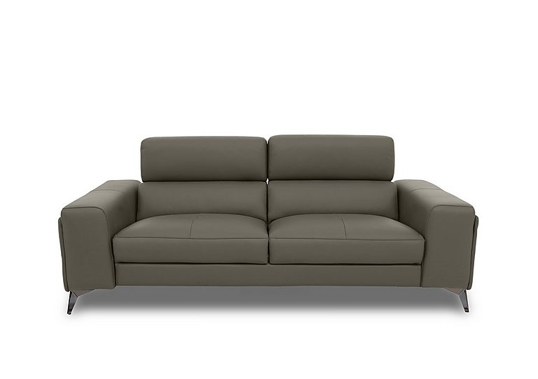 Action Leather 3 Seater Sofa - Natural Olive