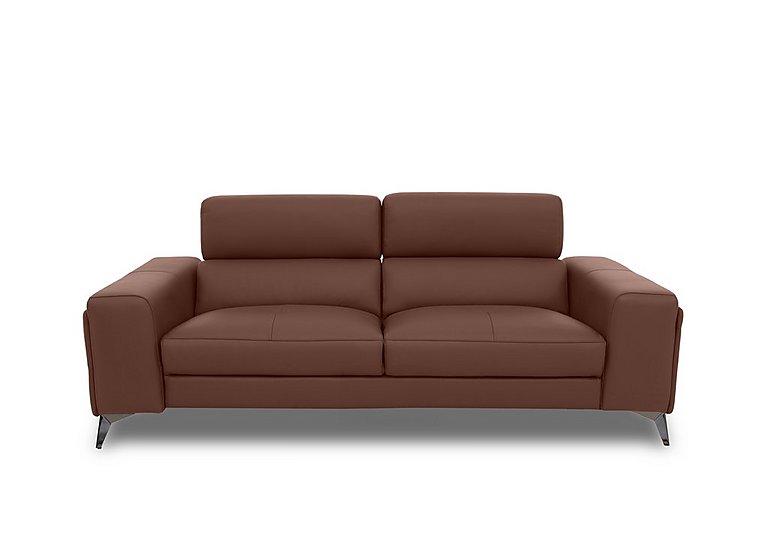 Action Leather 3 Seater Sofa - Natural Redmaple