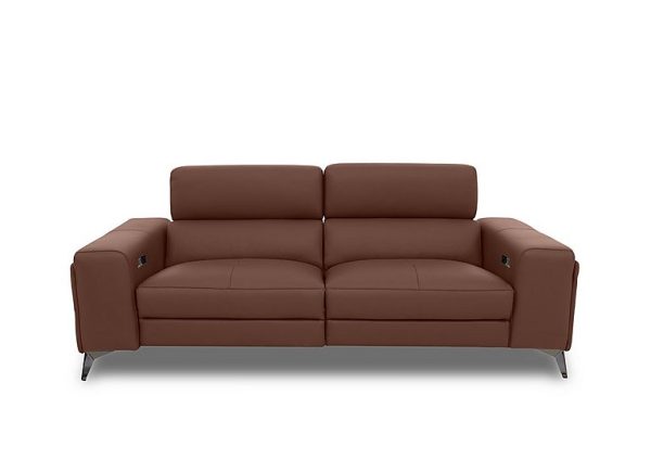 Action Leather 3 Seater Power Recliner Sofa  Natural Redmaple | Bed Sava