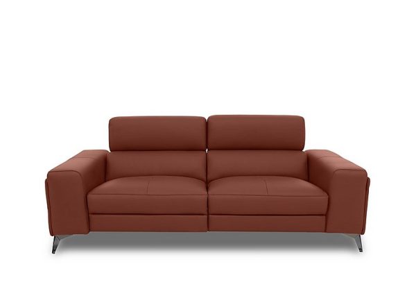 Action Leather 3 Seater Sofa  Red Maple | Bed Sava