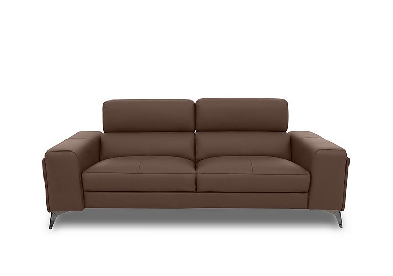 Action Leather 3 Seater Sofa - Roast
