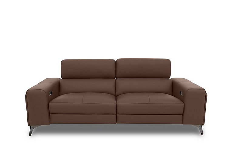 Action Leather 3 Seater Power Recliner Sofa  Roast | Bed Sava