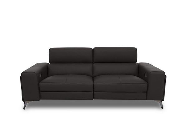 Action Leather 3 Seater Power Recliner Sofa  Starry Grey | Bed Sava
