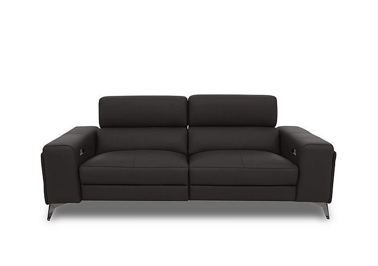 Action Leather 3 Seater Power Recliner Sofa  Starry Grey | Bed Sava