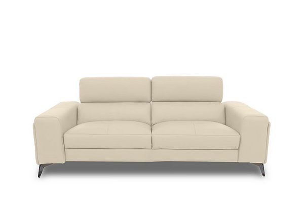 Action Leather 3 Seater Sofa  Stone | Bed Sava