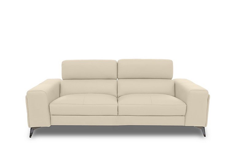 Action Leather 3 Seater Sofa - Stone