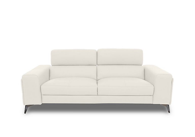Action Leather 3 Seater Sofa - White