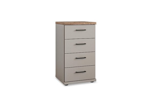 Wiemann  Adeline Narrow 4 Drawer Chest  Pebble Grey | Bed Sava