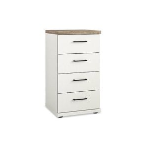 Wiemann  Adeline Narrow 4 Drawer Chest  White | Bed Sava