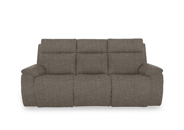 Aero Fabric 3 Seater Power Recliner Sofa with Power Headrests and Heated Seats  Anivia Brown | Bed Sava