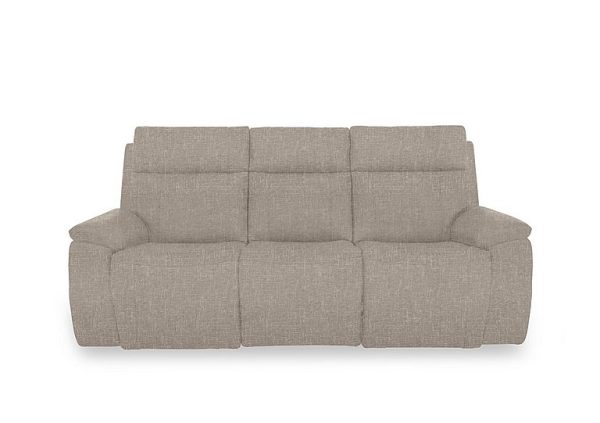Aero Fabric 3 Seater Power Recliner Sofa with Power Headrests and Heated Seats  Anivia Khaki | Bed Sava