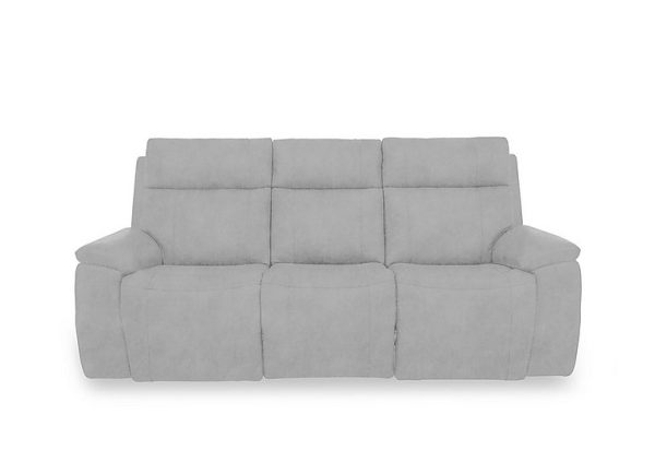 Aero Fabric 3 Seater Power Recliner Sofa with Power Headrests and Heated Seats  Dexter Smoke | Bed Sava