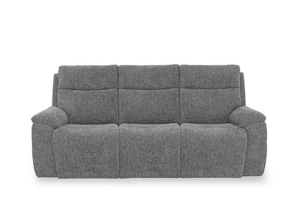 Aero Fabric 3 Seater Power Recliner Sofa with Power Headrests and Heated Seats  Hopsack Charcoal | Bed Sava