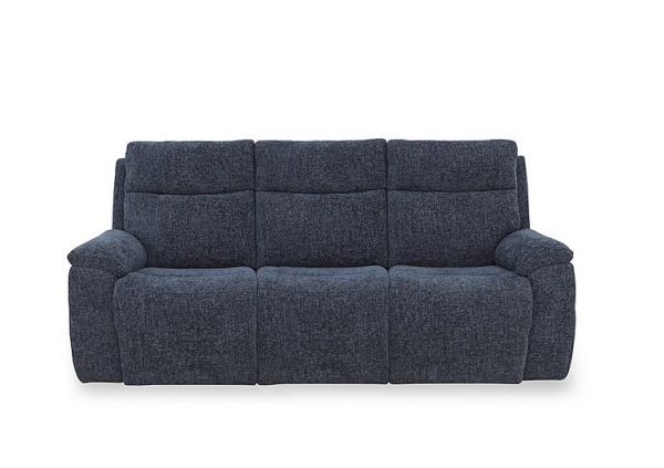 Aero Fabric 3 Seater Power Recliner Sofa with Power Headrests and Heated Seats  Hopsack Midnight | Bed Sava