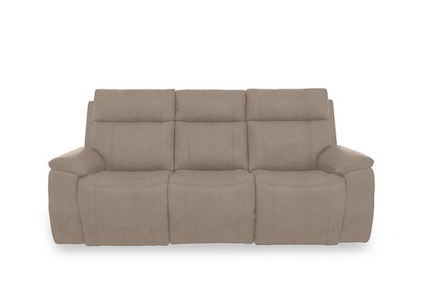 Aero Fabric 3 Seater Power Recliner Sofa with Power Headrests and Heated Seats  Manhattan Nutmeg | Bed Sava