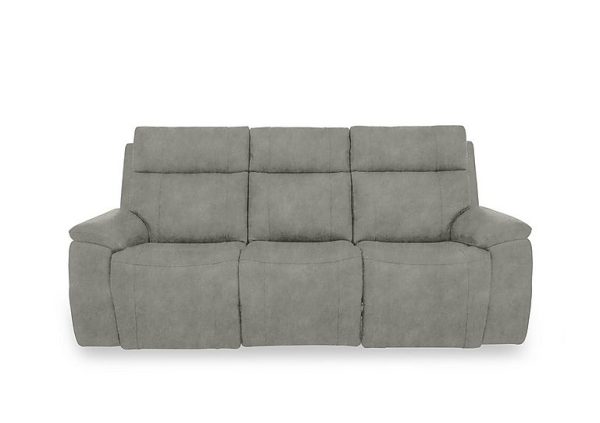 Aero Fabric 3 Seater Power Recliner Sofa with Power Headrests and Heated Seats  Marble Stone | Bed Sava