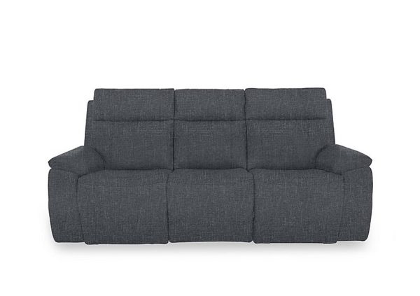 Aero Fabric 3 Seater Power Recliner Sofa with Power Headrests  Anivia Dark Grey | Bed Sava