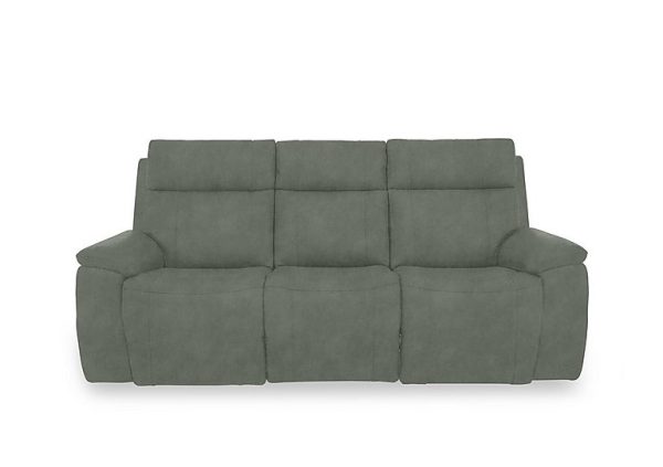 Aero Fabric 3 Seater Power Recliner Sofa with Power Headrests  Dexter Fern | Bed Sava