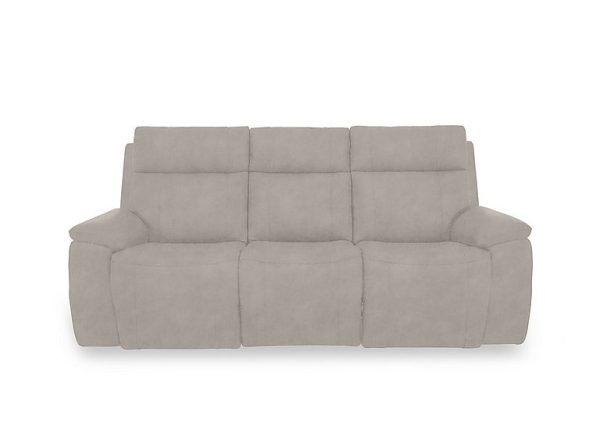 Aero Fabric 3 Seater Power Recliner Sofa with Power Headrests  Dexter Ivory | Bed Sava