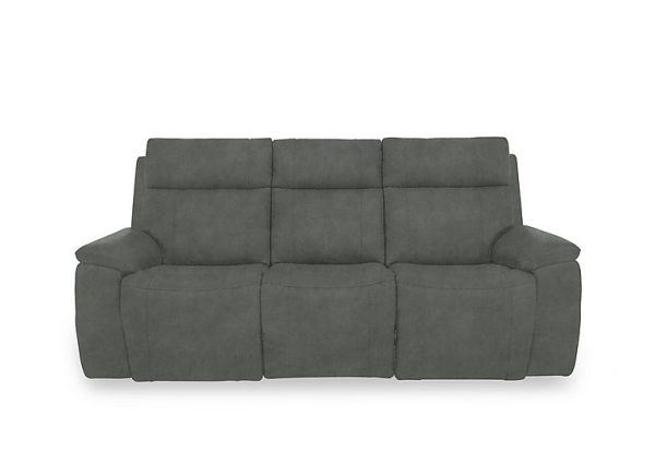 Aero Fabric 3 Seater Power Recliner Sofa with Power Headrests  Dexter Moss | Bed Sava