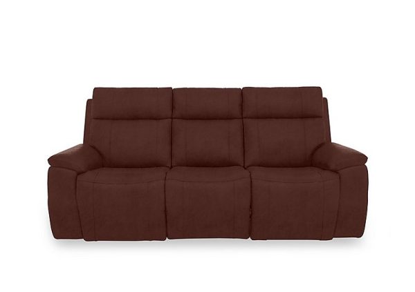 Aero Fabric 3 Seater Power Recliner Sofa with Power Headrests  Manhattan Burnt Sienna | Bed Sava