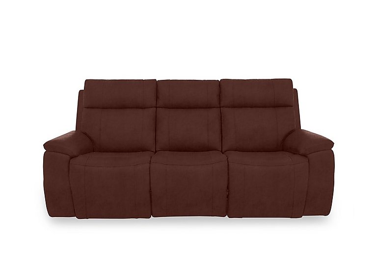 Aero Fabric 3 Seater Power Recliner Sofa with Power Headrests - Manhattan Burnt Sienna