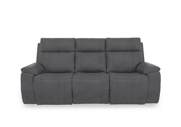 Aero Fabric 3 Seater Power Recliner Sofa with Power Headrests  Manhattan Charcoal | Bed Sava