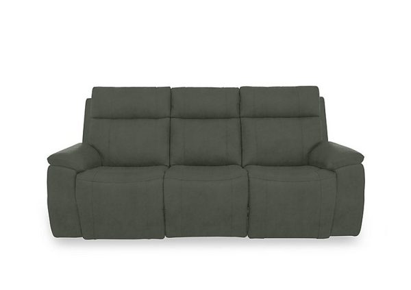 Aero Fabric 3 Seater Power Recliner Sofa with Power Headrests  Manhattan Pine | Bed Sava